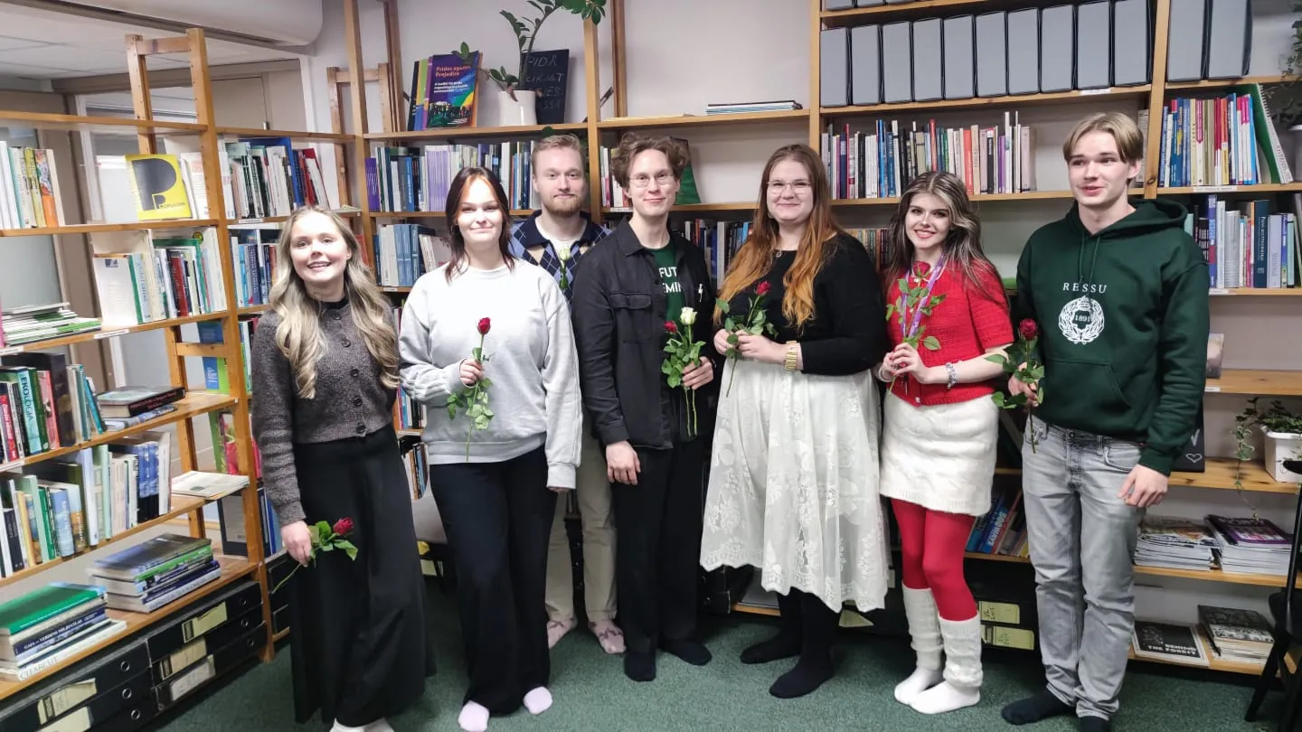 Nuhevin hallitus 2025: Mikko Suomi (pj), Fiina, Janina, Pyry, Leia, Vilku ja Luka